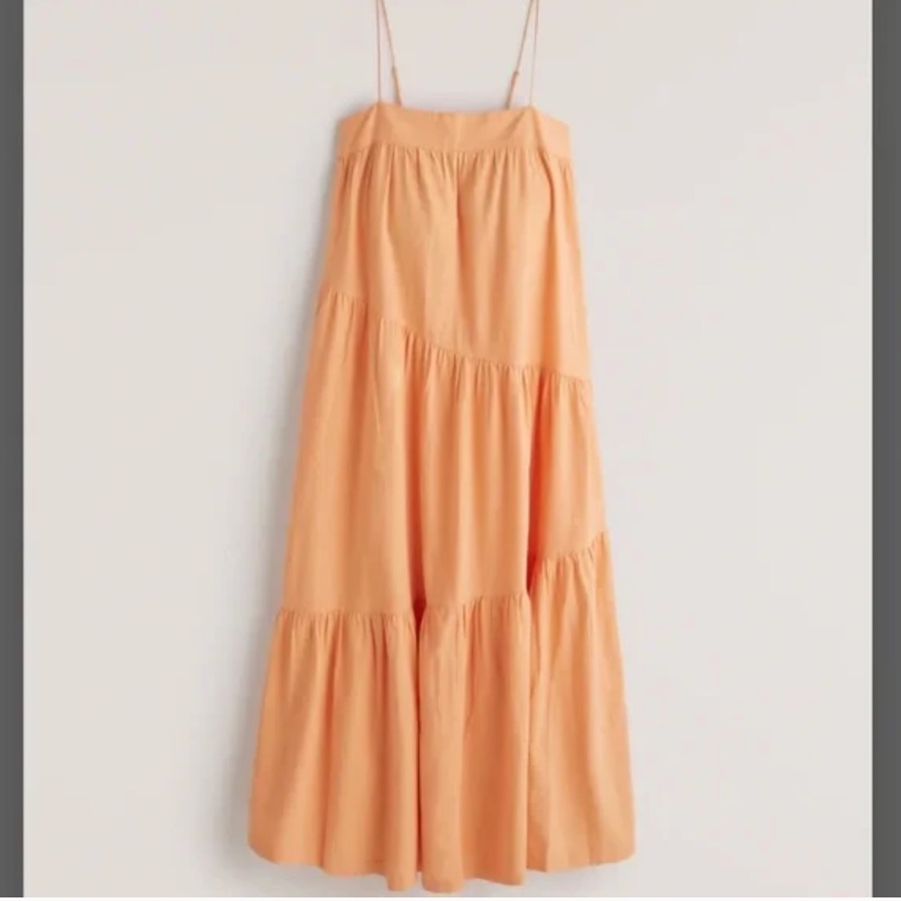 Abercrombie & Fitch Asymmetric Tiered Maxi Dress XS
